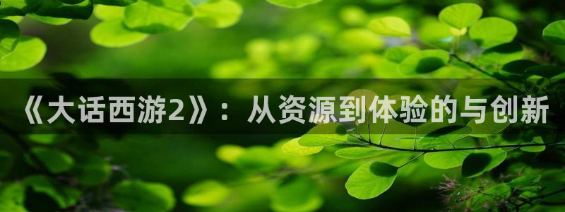 大神加拿大pc28：《大话西游2》：从资源到体验的与创新